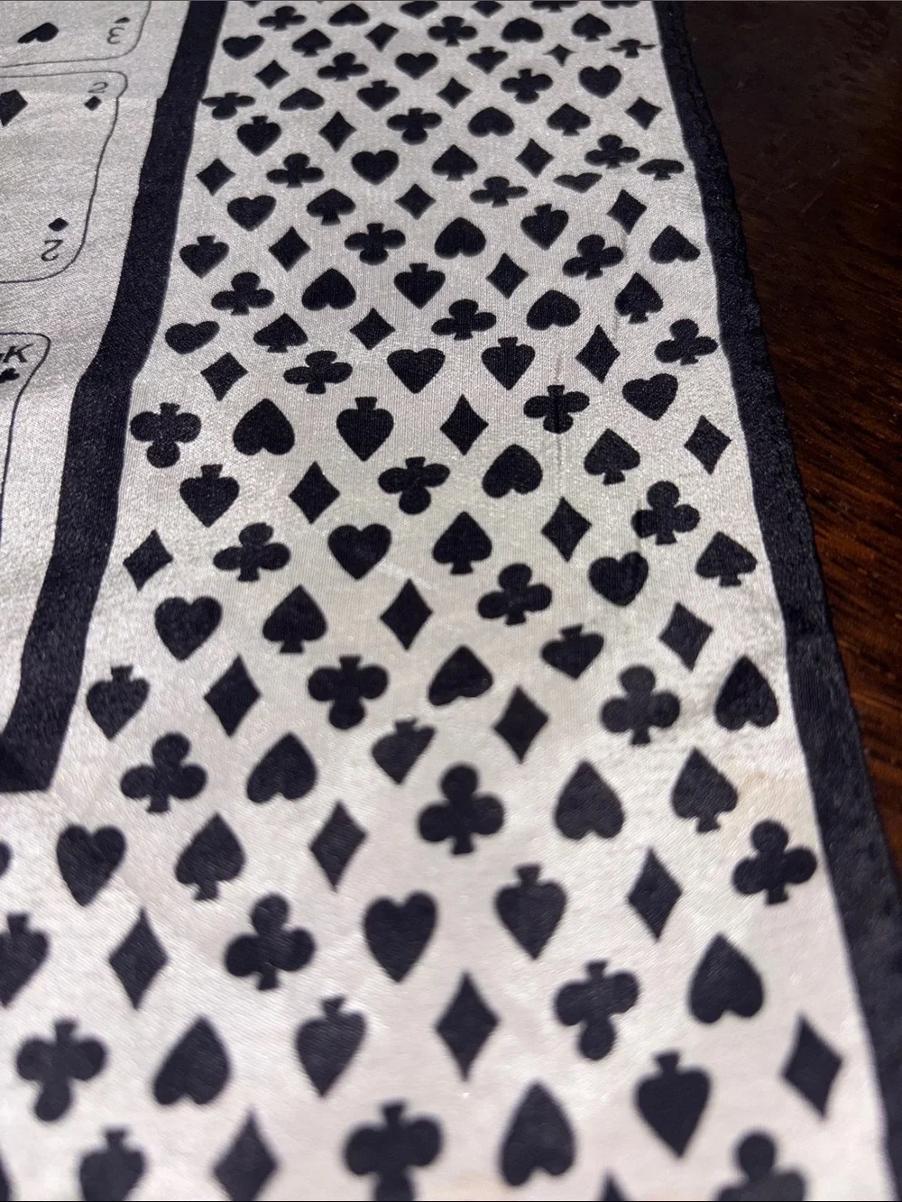 Geoffrey Beene Black and White Playing Card Silk Scarf